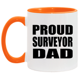 Proud Surveyor Dad - 11oz Accent Mug Orange