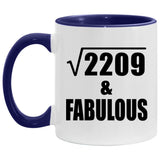 47th Birthday Square Root of 2209 & Fabulous - 11oz Accent Mug Purple