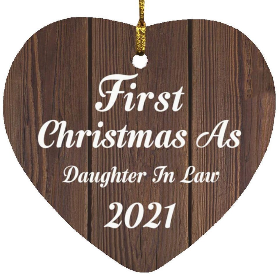 First Christmas As Daughter In Law 2021 - Heart Ornament D