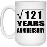 11th Anniversary Square Root of 121 Years Anniversary - 15oz Coffee Mug