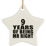 9th Anniversary 9 Years Of Being Mr Right - Star Ornament