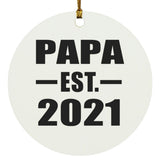 Papa Established EST. 2021 - Circle Ornament