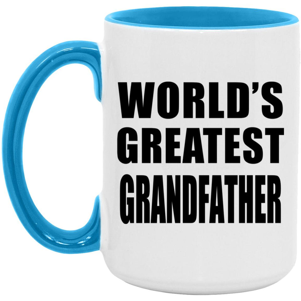 World's Greatest Grandfather - 15oz Accent Mug Blue