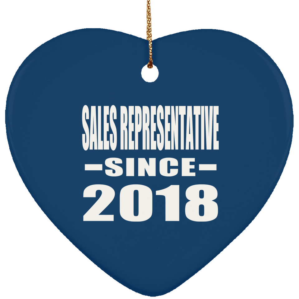 Sales Representative Since 2018 - Heart Ornament