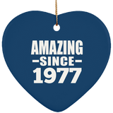 47th Birthday Amazing Since 1977 - Heart Ornament