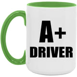 A+ Driver - 15oz Accent Mug Green