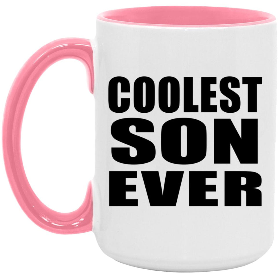 Coolest Son Ever - 15oz Accent Mug Pink