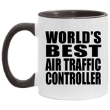 World's Best Air Traffic Controller - 11oz Accent Mug Black