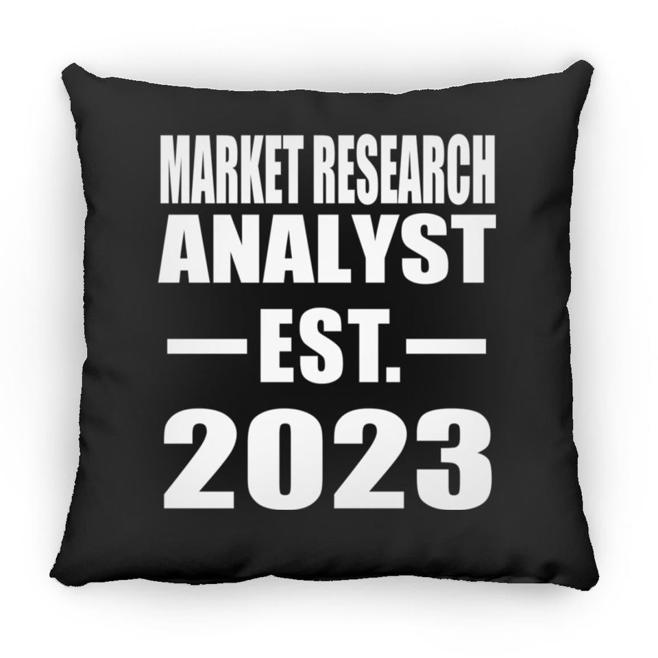 Market Research Analyst Established EST. 2023 - Throw Pillow Black