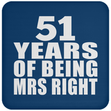 51st Anniversary 51 Years Of Being Mrs Right - Drink Coaster