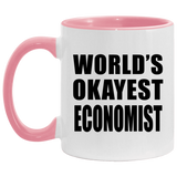 World's Okayest Economist - 11oz Accent Mug Pink