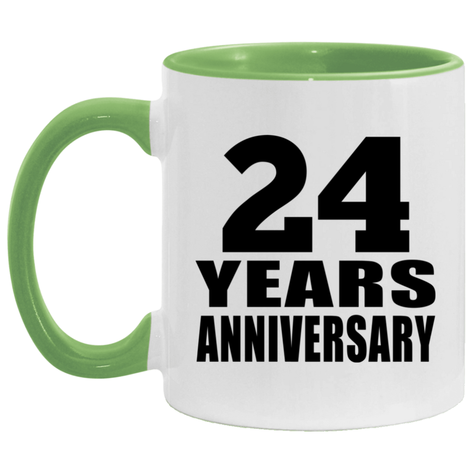 24th Anniversary 24 Years - 11oz Accent Mug Green
