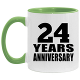 24th Anniversary 24 Years - 11oz Accent Mug Green