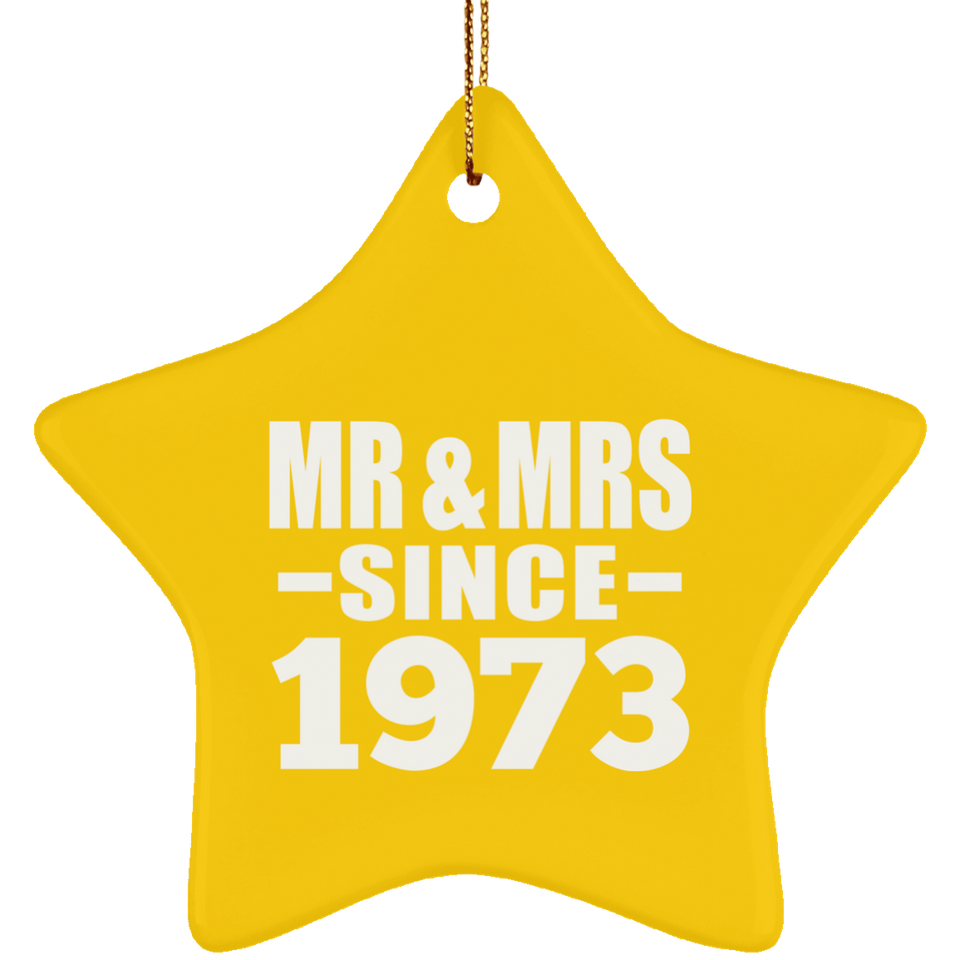 51st Anniversary Mr & Mrs Since 1973 - Star Ornament