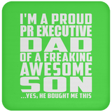 Proud Pr Executive Dad Of Awesome Son - Drink Coaster