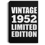 72nd Birthday Vintage 1952 Limited Edition - Canvas Portrait