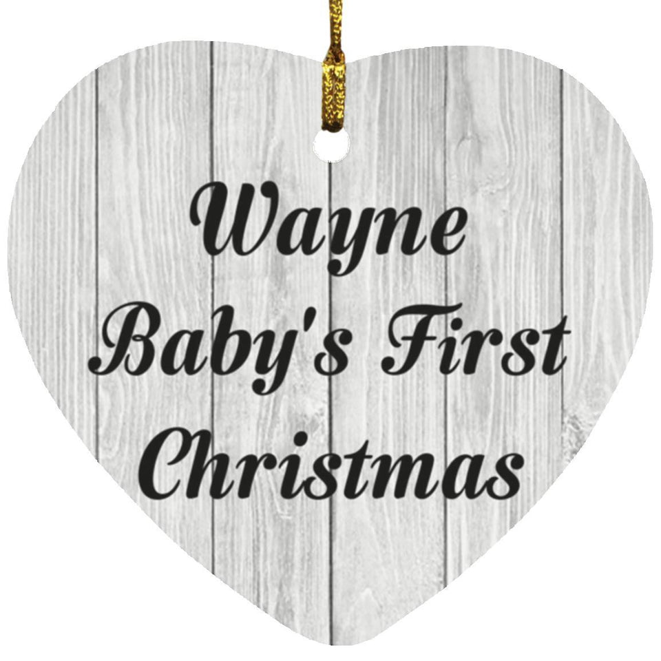 Wayne Baby's First Christmas - Heart Ornament F