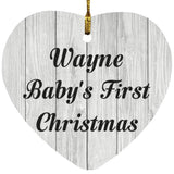 Wayne Baby's First Christmas - Heart Ornament F