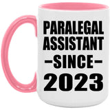 Paralegal Assistant Since 2023 - 15oz Accent Mug Pink