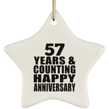 Happy 57th Anniversary 57 Years & Counting - Star Ornament