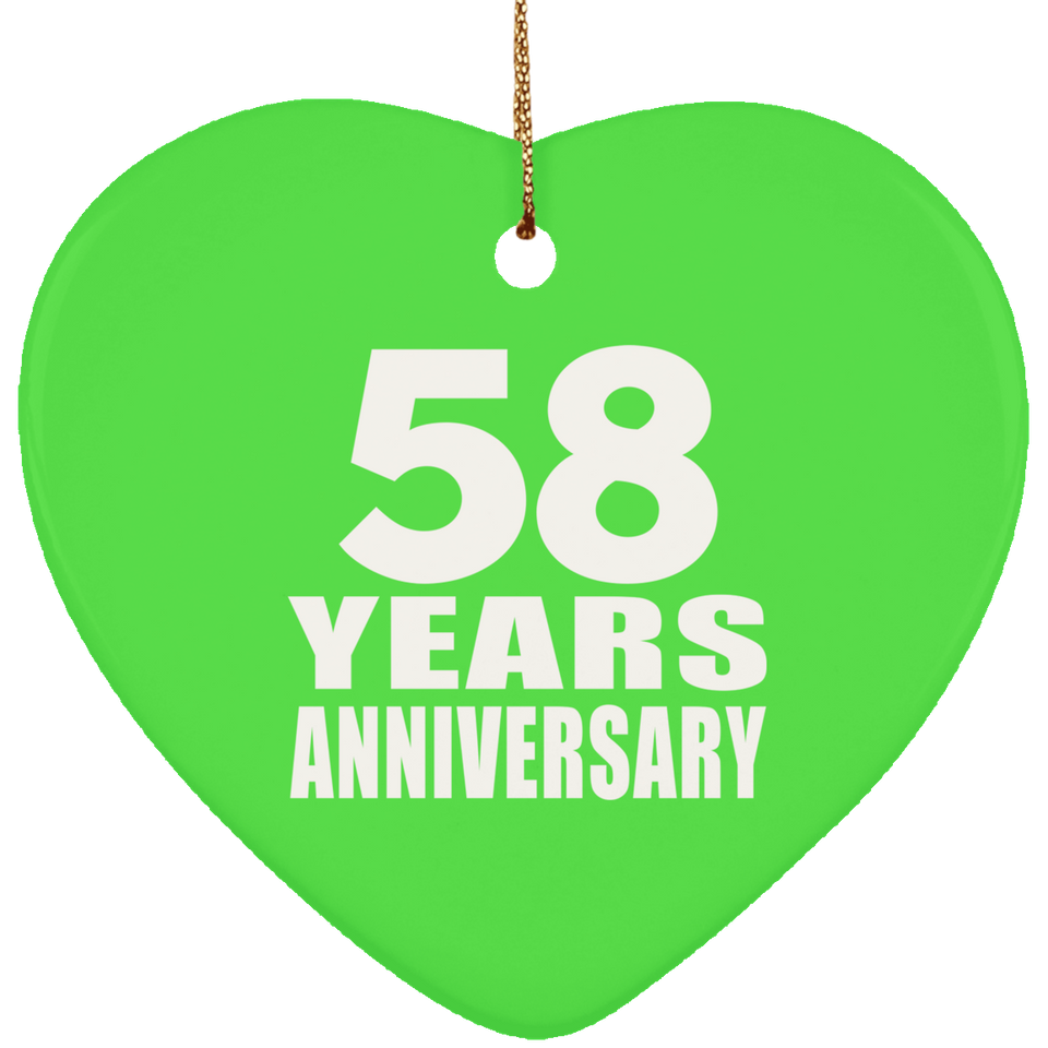 58th Anniversary 58 Years - Heart Ornament