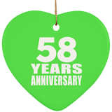 58th Anniversary 58 Years - Heart Ornament