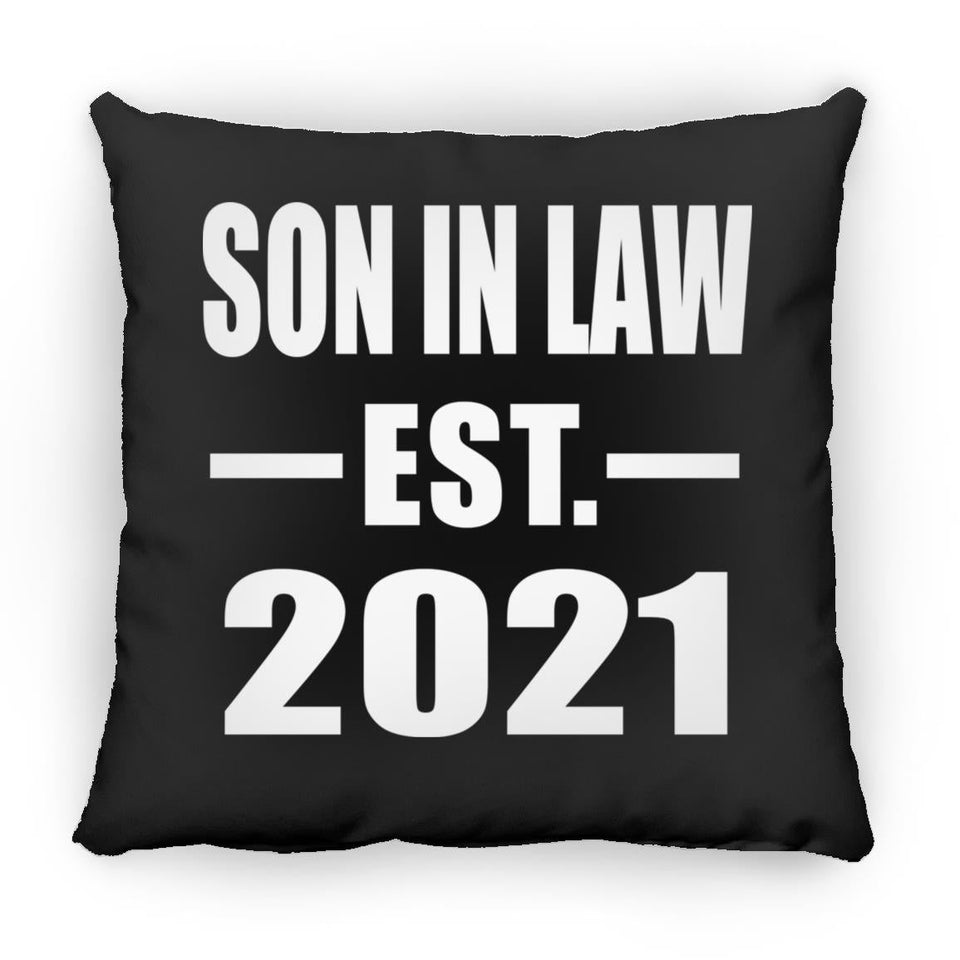 Son In Law Established EST. 2021 - Throw Pillow Black