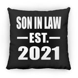Son In Law Established EST. 2021 - Throw Pillow Black