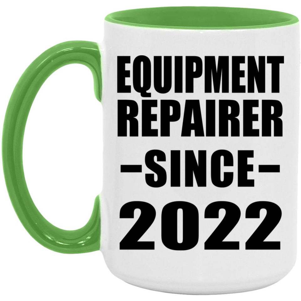 Equipment Repairer Since 2022 - 15oz Accent Mug Green