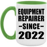 Equipment Repairer Since 2022 - 15oz Accent Mug Green