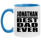 Jonathan Best Dad Ever - 11oz Accent Mug Blue