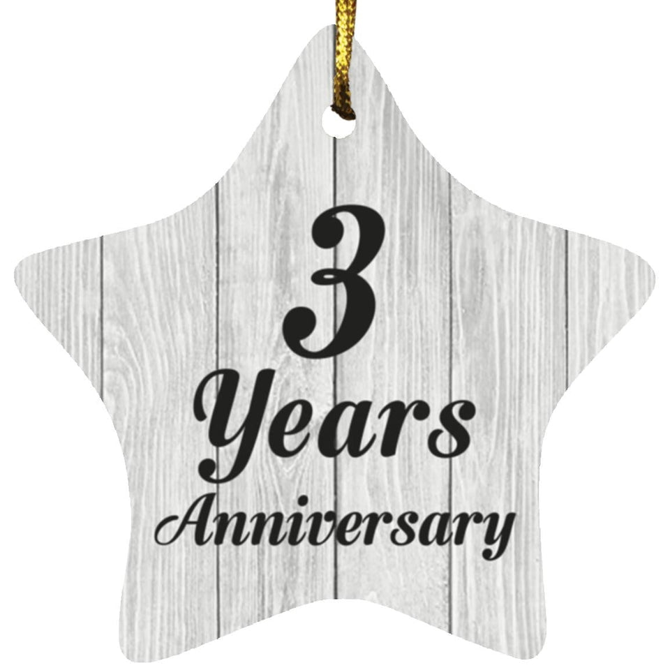 3rd Anniversary 3 Years Anniversary - Star Ornament F