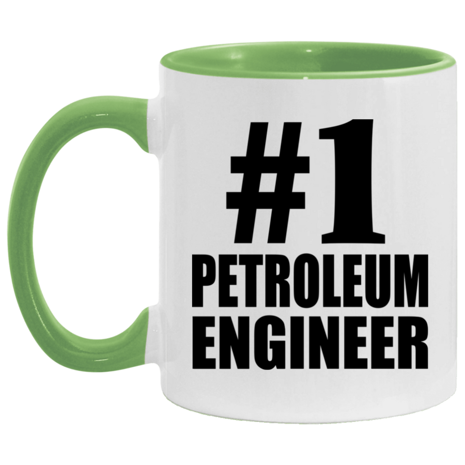 Number One #1 Petroleum Engineer - 11oz Accent Mug Green