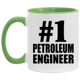 Number One #1 Petroleum Engineer - 11oz Accent Mug Green