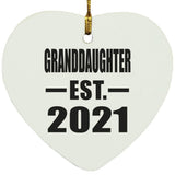 Granddaughter Established EST. 2021 - Heart Ornament