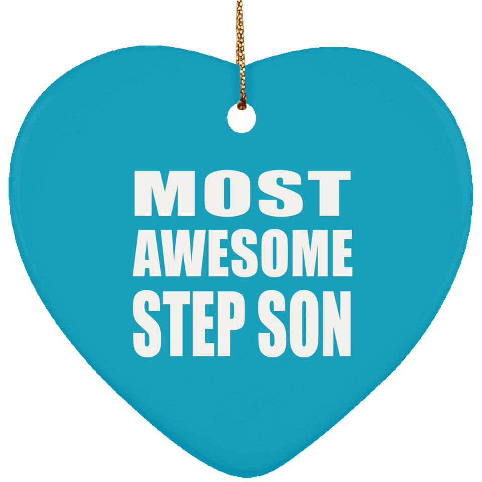 Most Awesome Step Son - Heart Ornament