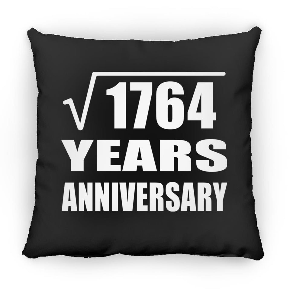 42nd Anniversary Square Root of 1764 Years Anniversary - Throw Pillow Black
