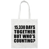 42nd Anniversary 15,330 Days Together Who's Counting - Tote Bag White