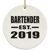 Bartender Established EST. 2019 - Circle Ornament