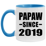 Papaw Since 2019 - 11oz Accent Mug Blue