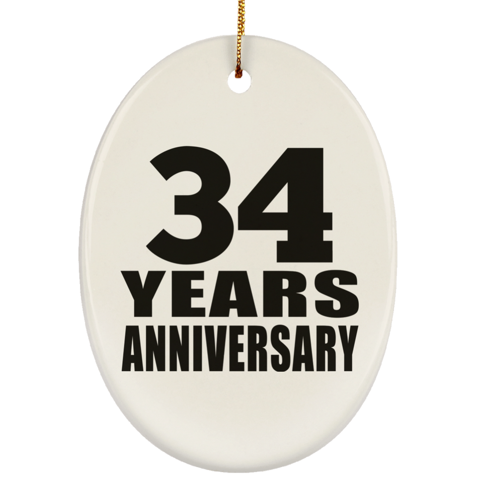 34th Anniversary 34 Years - Oval Ornament