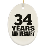34th Anniversary 34 Years - Oval Ornament
