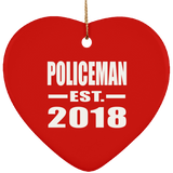 Policeman Established EST. 2018 - Heart Ornament