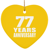 77th Anniversary 77 Years - Heart Ornament