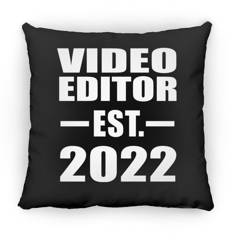 Video Editor Established EST. 2022 - Throw Pillow Black