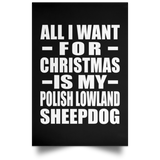 All I Want For Christmas Is My Polish Lowland Sheepdog - Poster Portrait