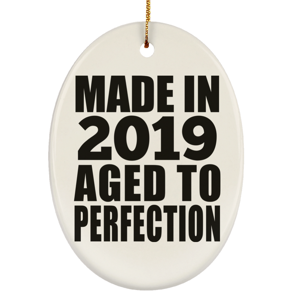 5th Birthday Made In 2019 Aged to Perfection - Oval Ornament