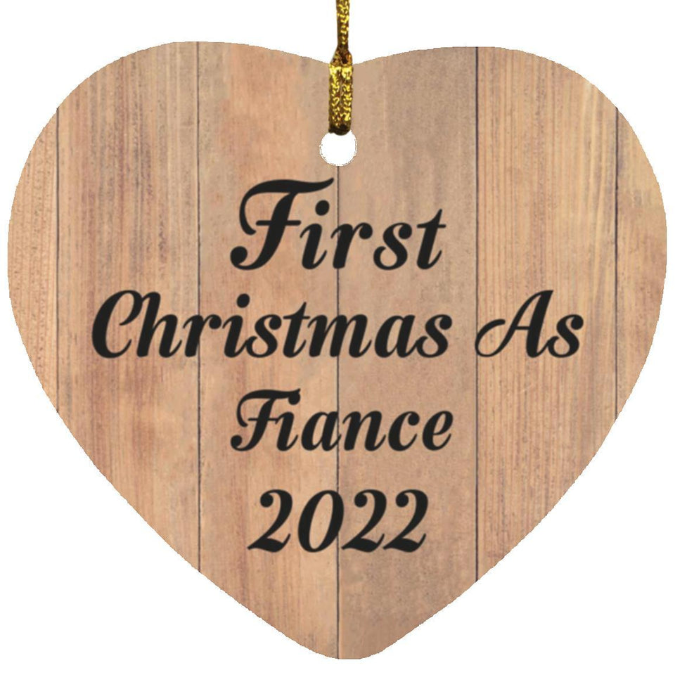 First Christmas As Fiance 2022 - Heart Ornament C
