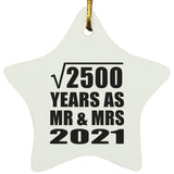 50th Anniversary Square Root of 2500 Years As Mr & Mrs 2021 - Star Ornament