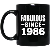 38th Birthday Fabulous Since 1986 - 11 Oz Coffee Mug Black